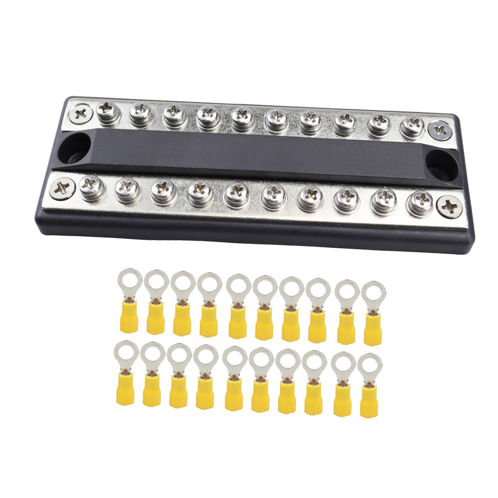 Terminal Block Dual Row Screw Terminal Strip for Vehicles Automotive RV