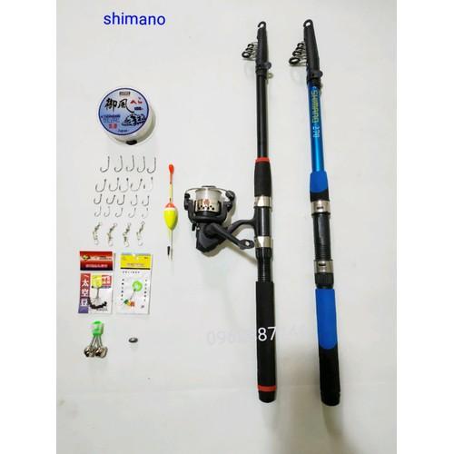 Bộ cần câu cá shimano 1.8m kèm máy và phụ kiện