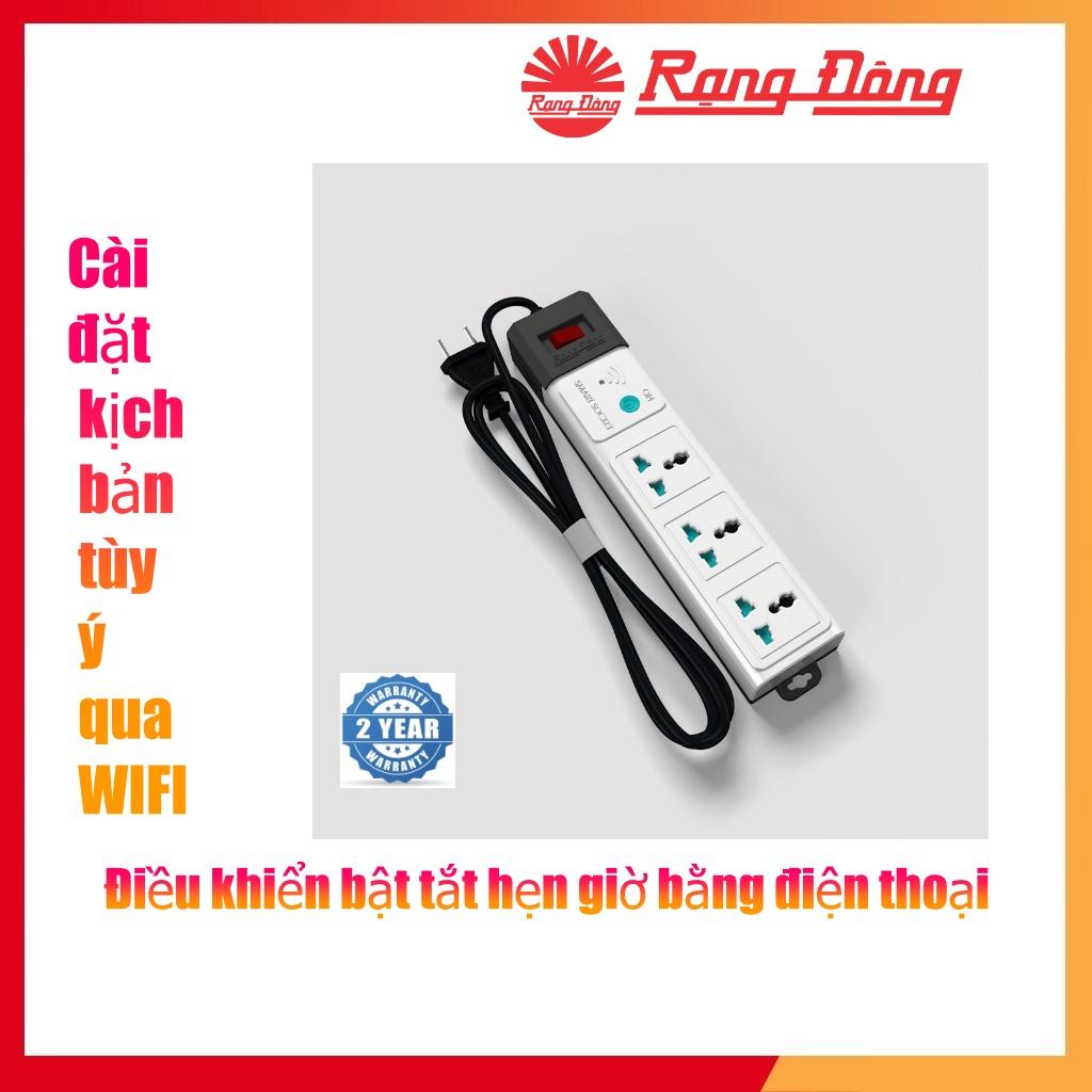 Ổ cắm thông minh Wifi Rạng Đông - Chức Năng Hẹn Giờ Điều Khiển Từ Xa Bằng Điện Thoại, Dây 3m, 5m