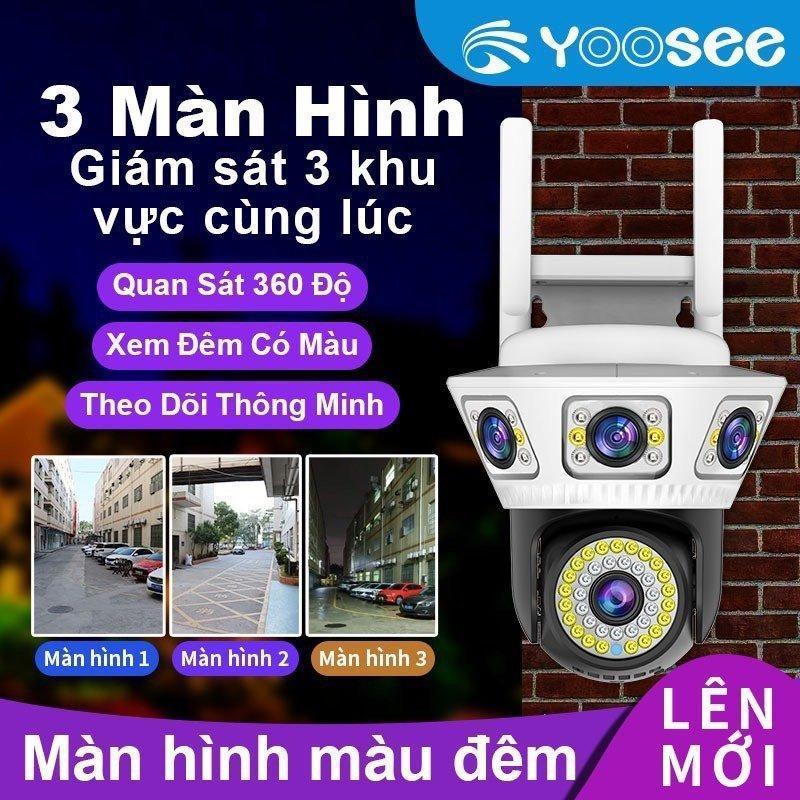 (Lỗi 1 đổi 1) Camera yoosee 4 mắt 3 khung hình độc lập ZOOM 12X độ phân giải 12mpx siêu nét, giám sát ngoài trời chống nước, xem ban đêm có màu - Hàng nhập khẩu