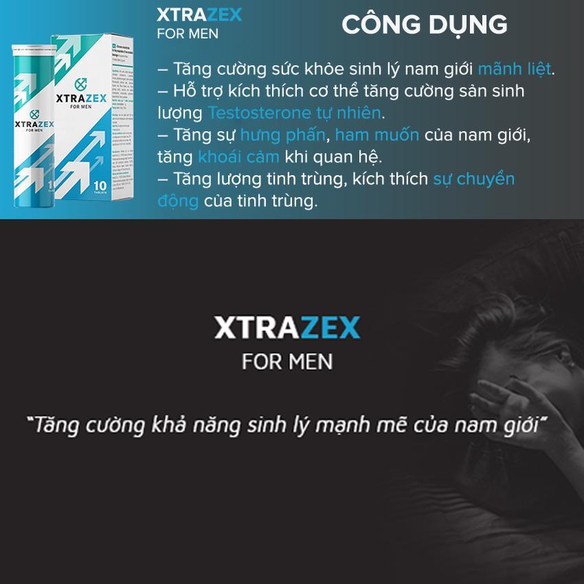 Viên Sủi Xtrazex For Man Tăng Cường Sinh Lực Hỗ Trợ Kéo Dài Nam Giới - Tom Store