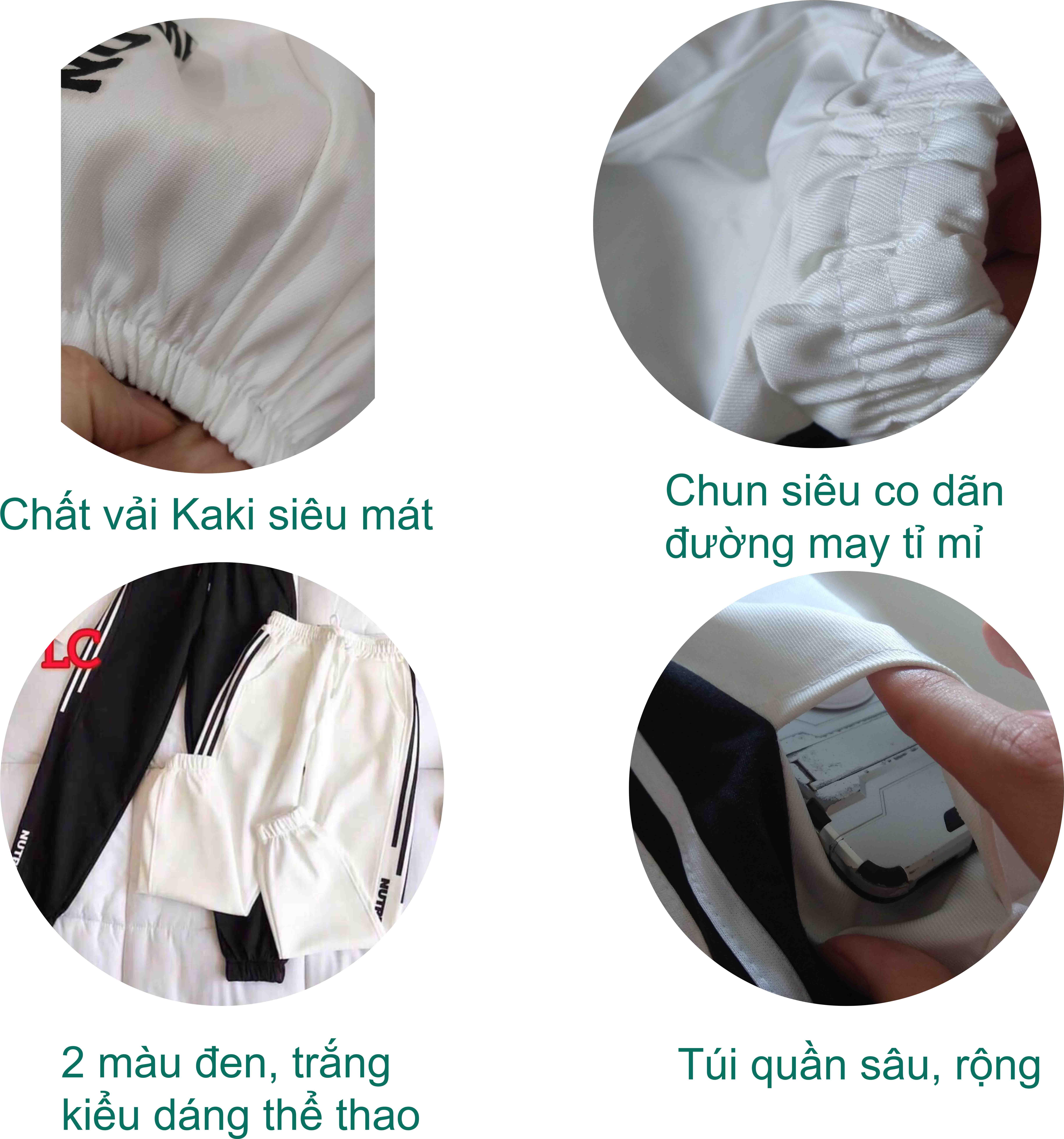Quần nữ thể thao kaki phối sọc thời trang cá tính kiểu dáng jogger