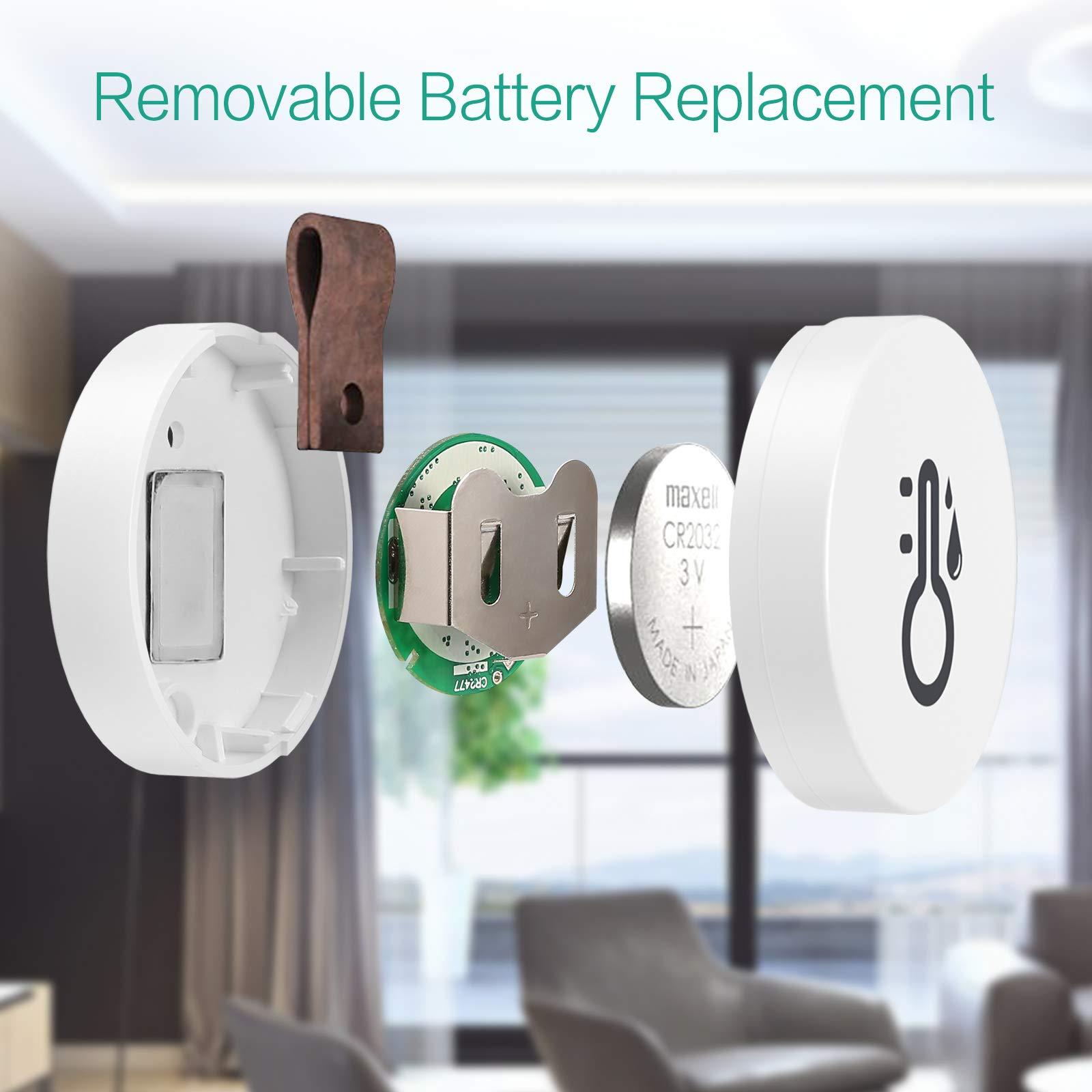 Máy đo nhiệt kế Bluetooth, bên trong Mini không dây-Hygrometer không dây với chức năng xuất dữ liệu, tương thích với iOS và Android cho rượu vang, phòng khách, phòng trẻ em, nhà, v.v.
