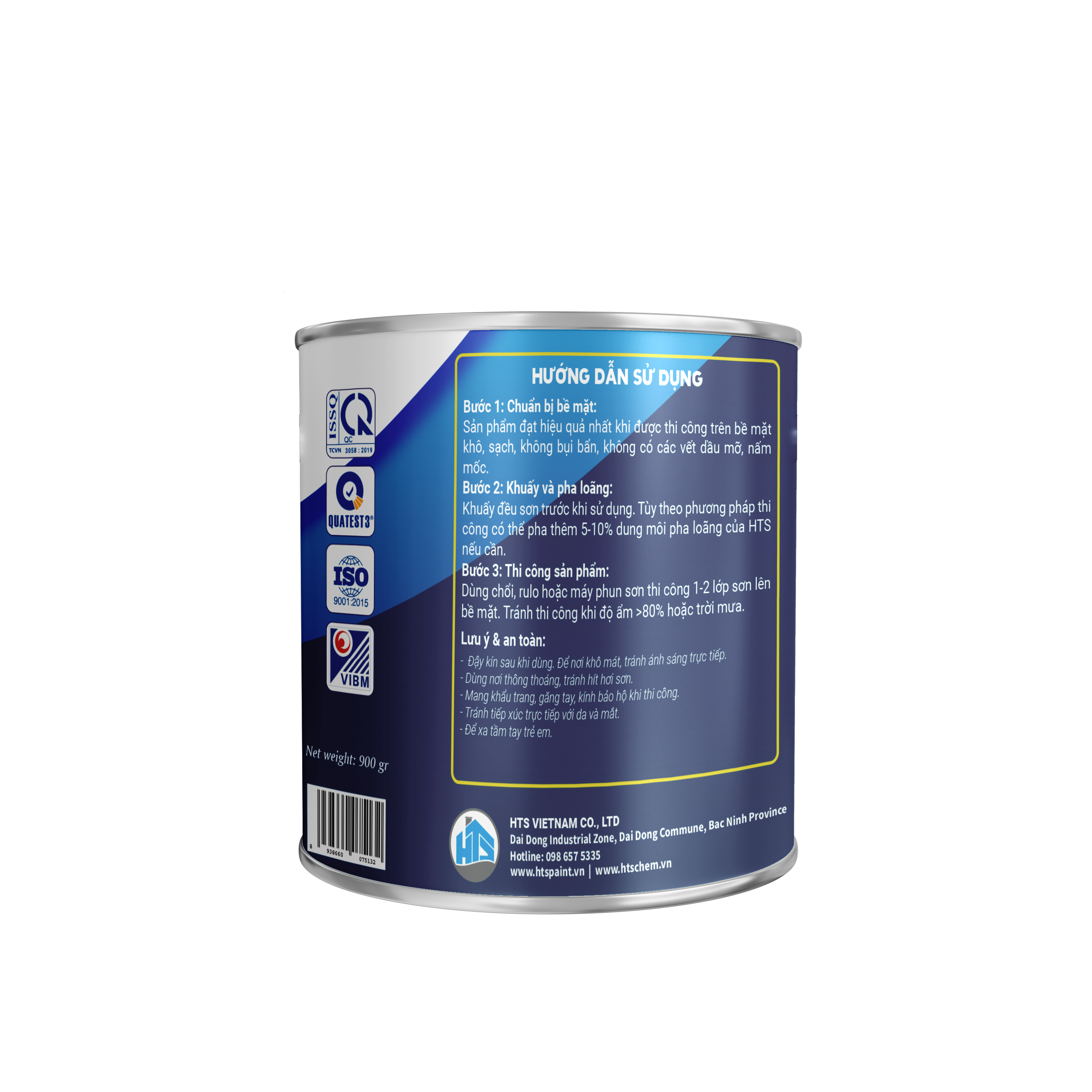 Sơn Sắt Mạ Kẽm HTS MK-ECO Lon 950gr - Bề mặt hoàn thiện mờ, bền màu, bám dính tốt, nhanh khô, dễ thi công