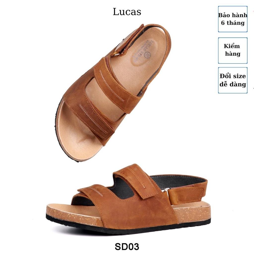 Dép da bò đế trấu, Sandal da bò sáp, may thủ công Lucas Shoes, bảo hành 6 tháng