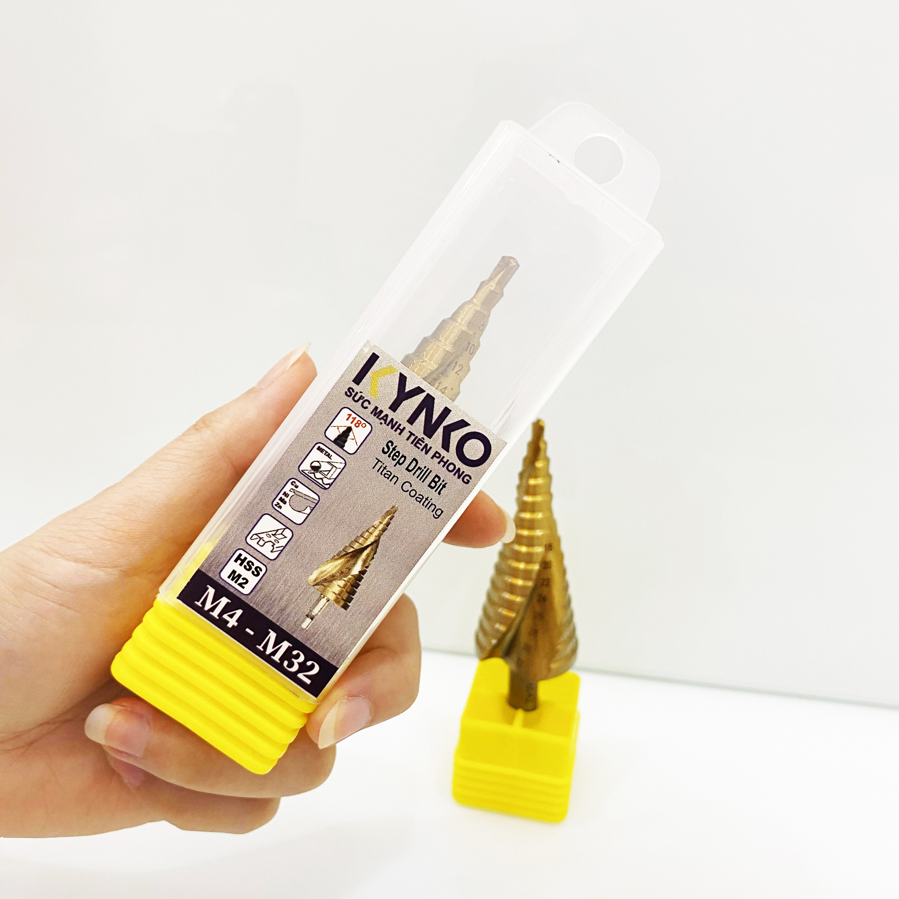Mũi khoan tháp HSS-M2 đường kính khoan 4-32mm phủ titan siêu cứng KYNKO