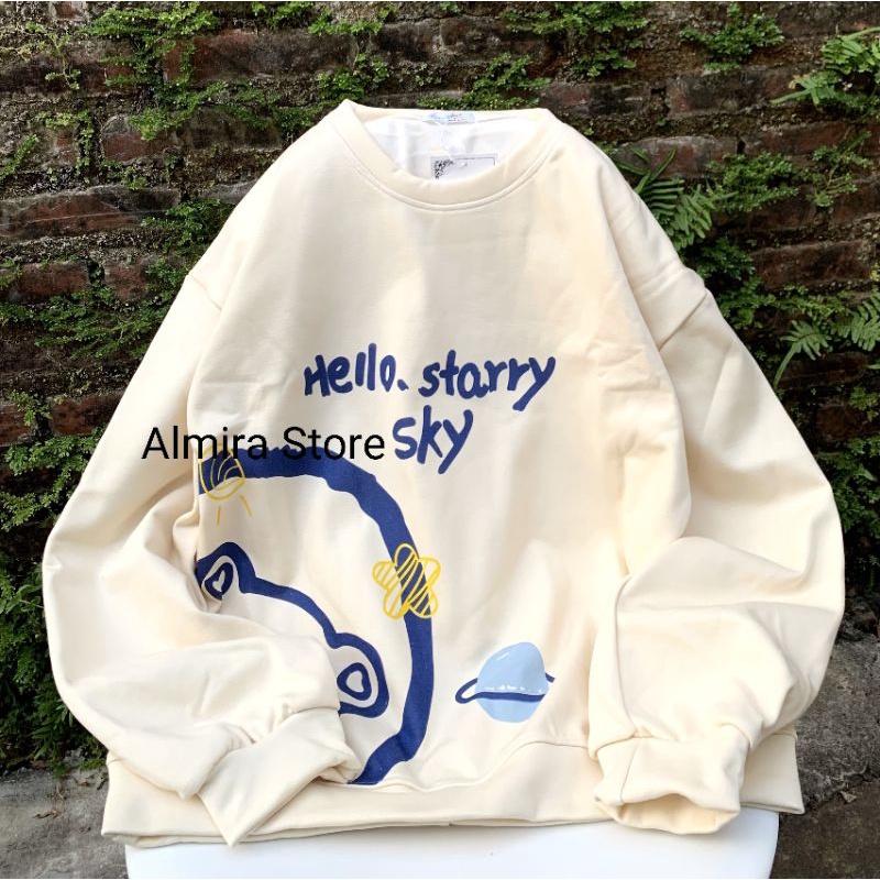 Áo Nỉ Sweater Gấu Hello Form Rộng Tay Bồng Unisex , Áo sweater  nỉ bông tay dài Gấu Dead Bear Titan form rộng Unisex nam nữ form rộng