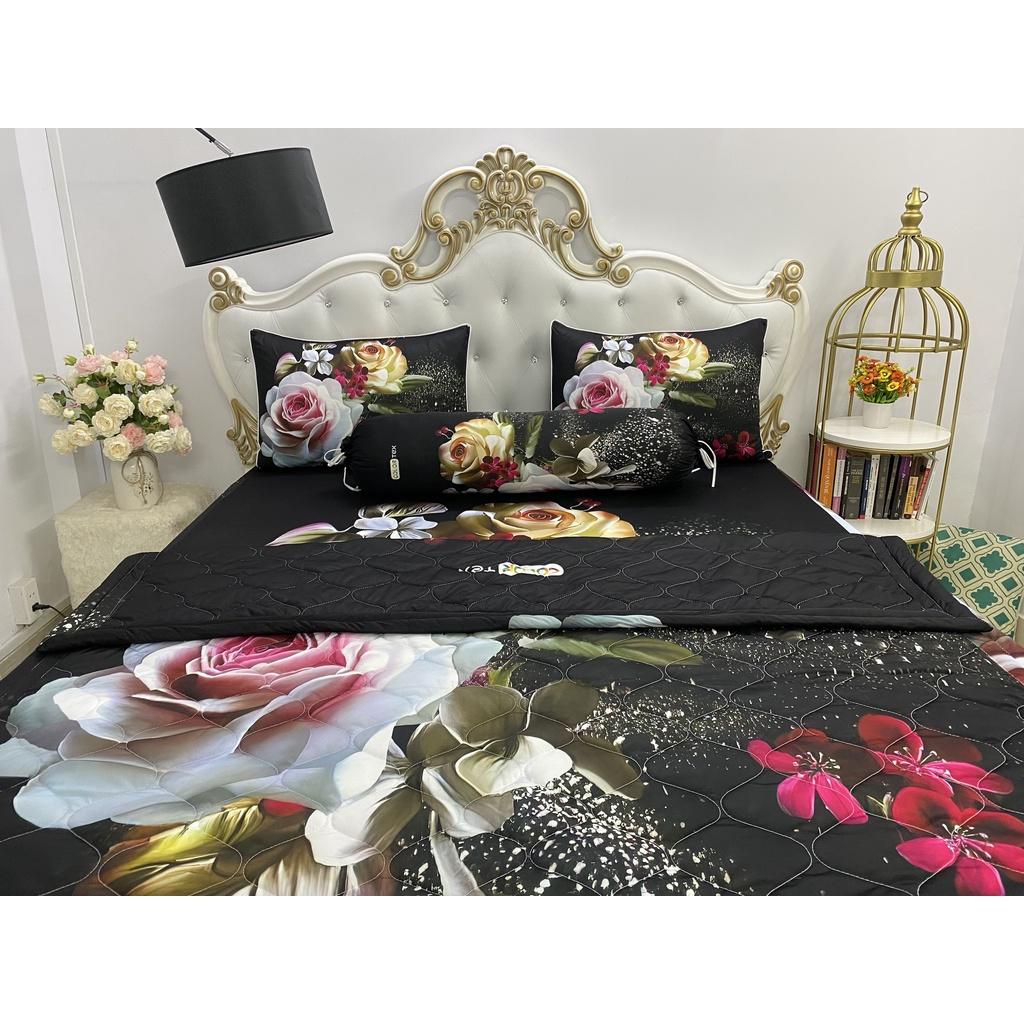 Bộ Drap mền gối thun Ý 5D Cao Cấp , mát lạnh, thấm hút tốt// có mền lẻ