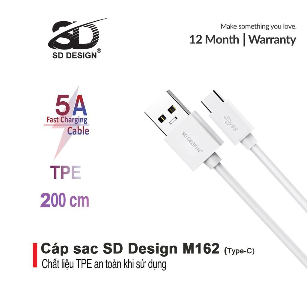 Cáp sạc SD DESIGN M162  chân sạc T.y.p.e.C sử dụng cho các máy samsung,oppo..bảo hành 1 đổi 1