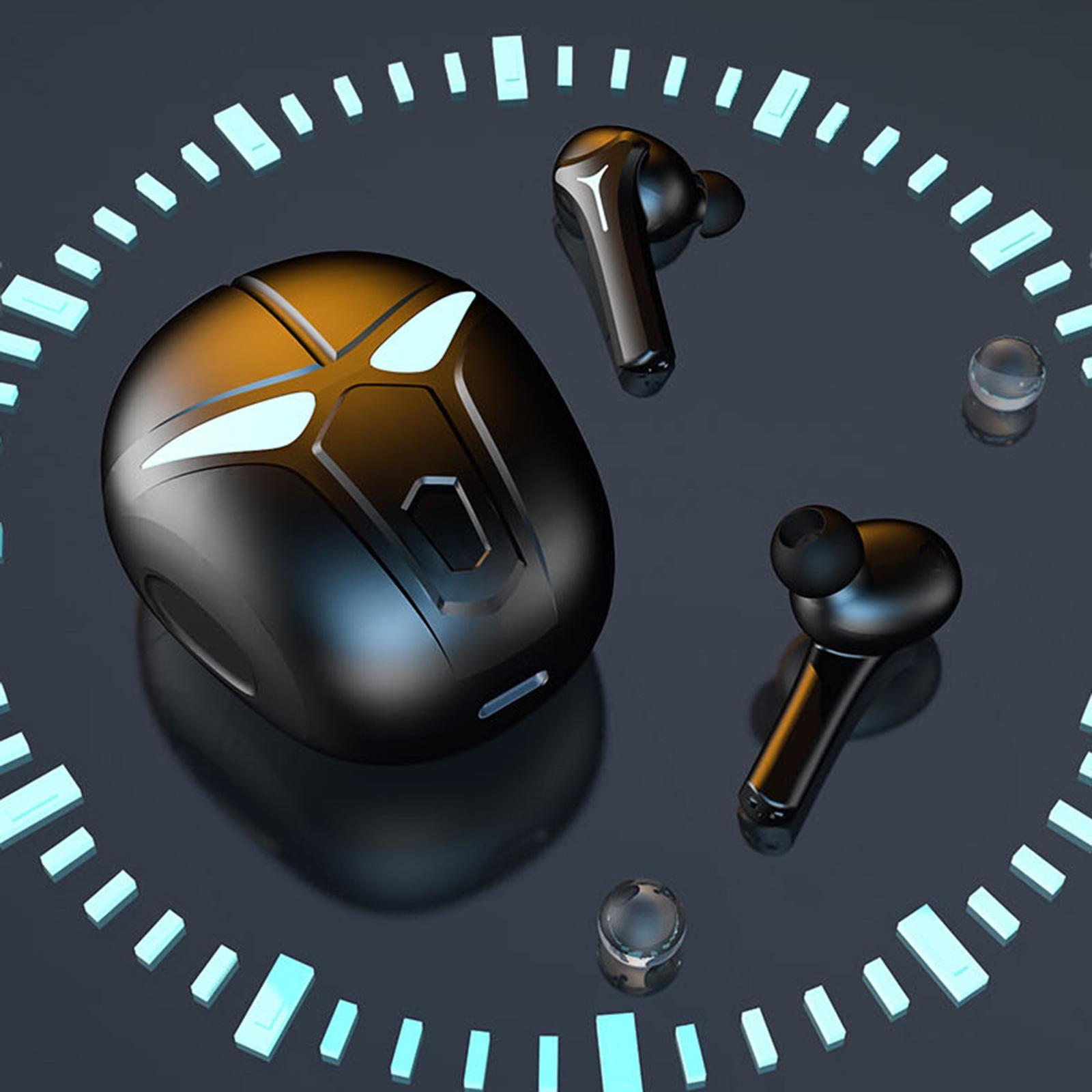 Wireless Gaming Earbuds, Bluetooth Headphones Noise Reduction, HiFi Stereo Earphones, Long Playtime with Charging Case, for Gamer Sports