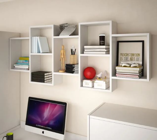 Kệ Gỗ Treo Tường 7 Ngăn Juno Sofa CTKT518 KT 160x15x65cm