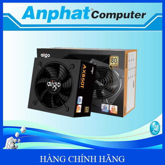 Nguồn máy tính AIGO AX850T APFC, DC to DC, 80 GOLD, Full Modular - Hàng Chính Hãng