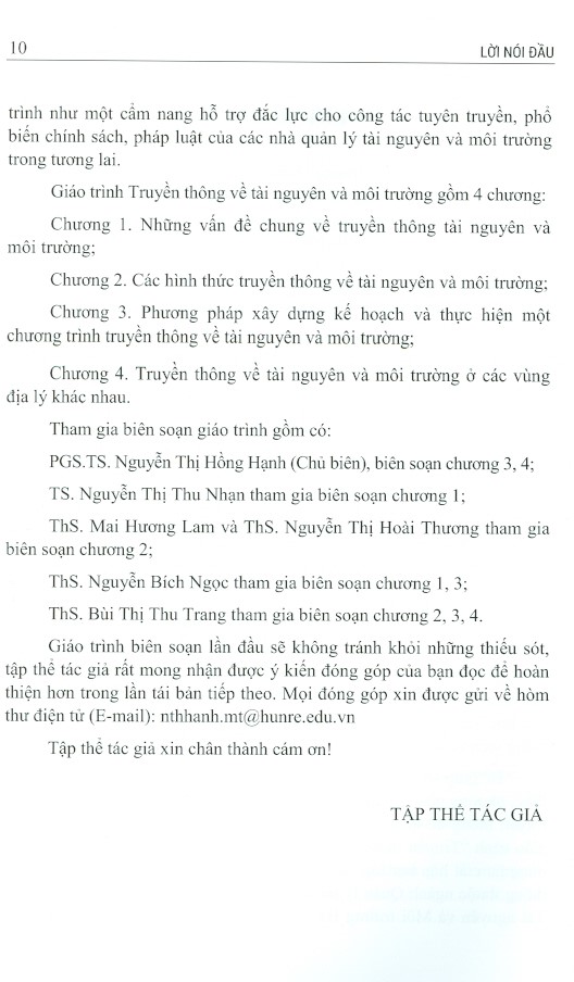 Giáo Trình Truyền Thông Về Tài Nguyên Và Môi Trường