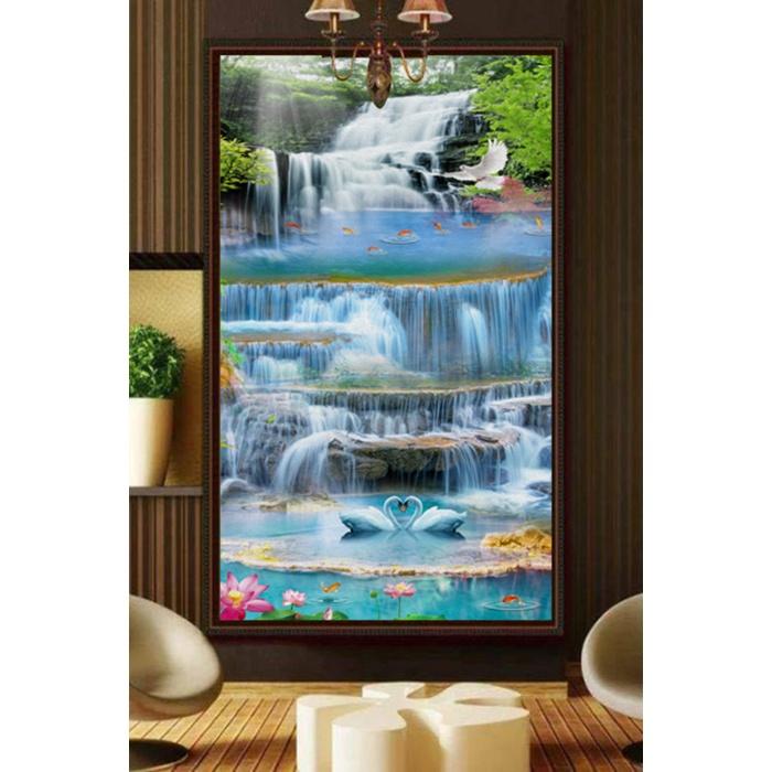 Tranh PHONG THỦY,TRANH HOA 3D, tranh dán tường mở rộng không gian,tranh dán tường 3D KT LỚN,,PVP-PPPT14