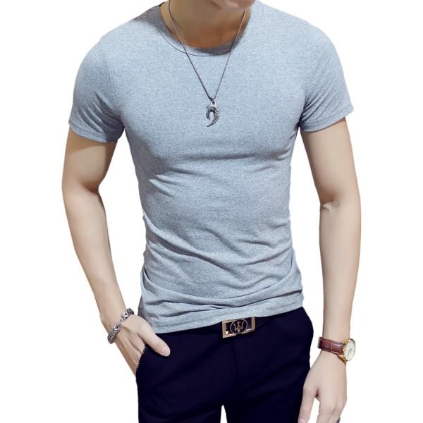 Áo ngắn tay không cổ nhiều màu chất cotton mềm mịn dáng body thời trang