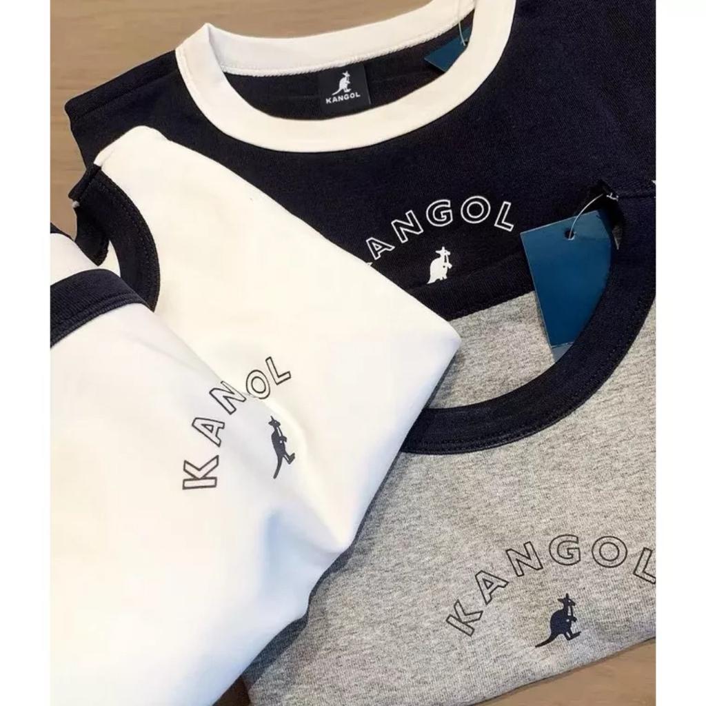 Áo Thun Baby Tee KANGOL Cộc Tay Phối Viền In Chữ