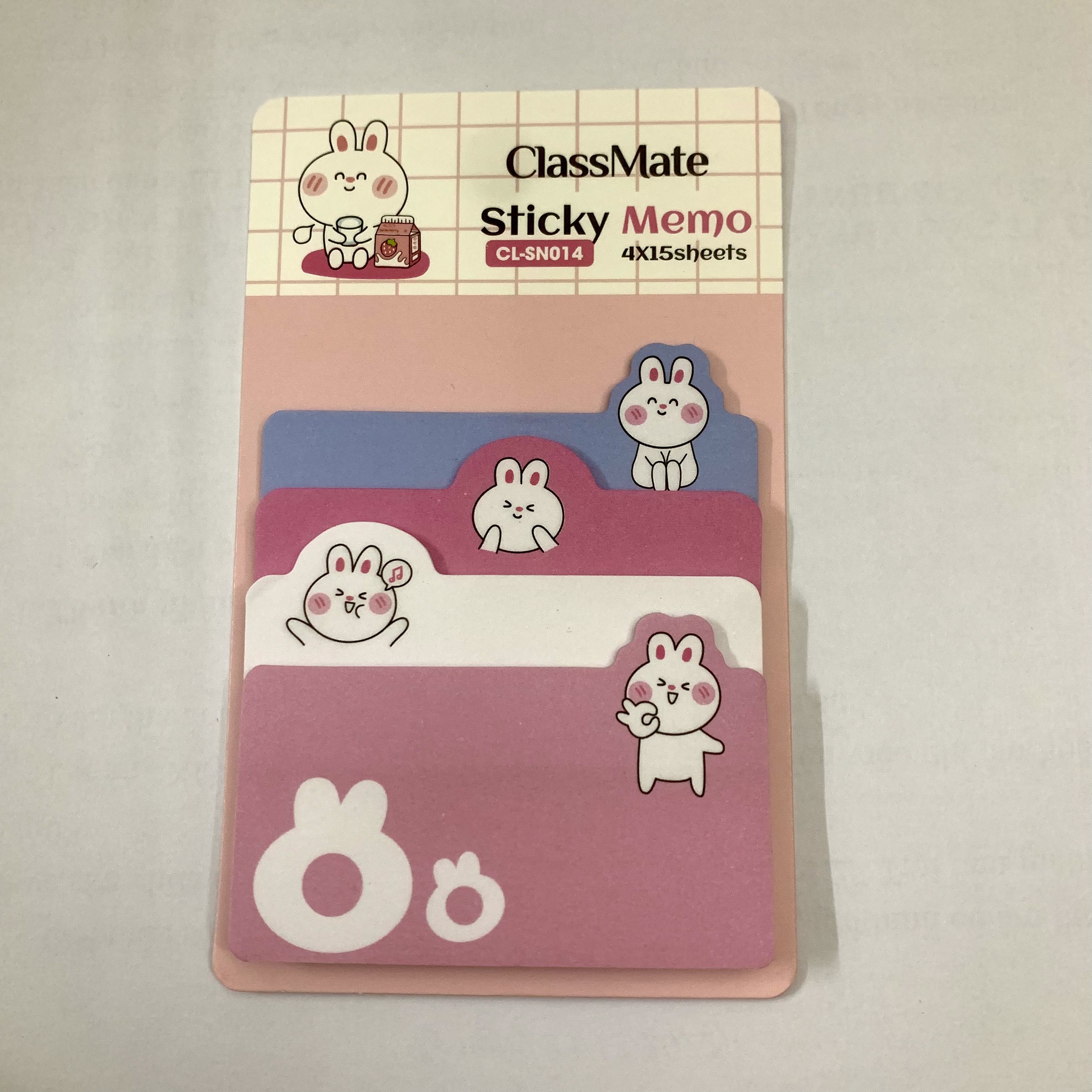 Giấy note ghi chú Classmate Sticky Memo CL-SN014 - hình thỏ dễ thương, chia 4 kích thước/tập