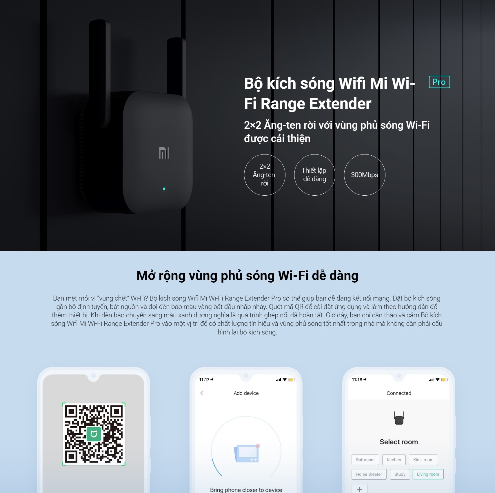Thiết Bị Kích Sóng Wifi Xiaomi Pro - Đen - Hàng Nhập Khẩu