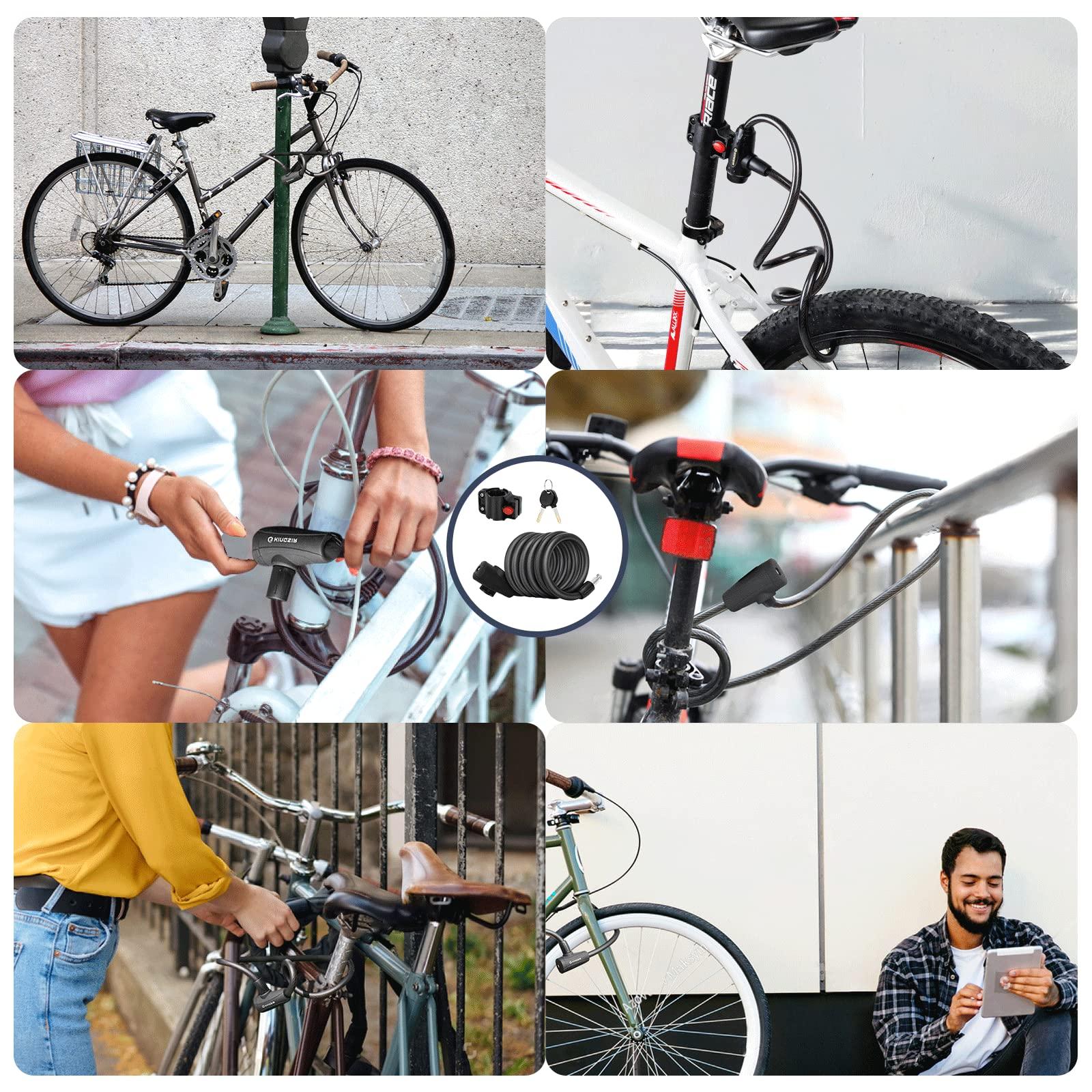 Khóa Xe Đạp Với 2 Chìa Khóa, Khóa Xích Xoắn Ốc 120Cm Màu Đen, Khóa Cáp Xe Đạp, Khóa Xe Đạp Bảo Mật Rất Cao Cho Xe Đạp, Xe Ba Bánh, Xe Tay Ga, Xe Máy, Xe Đạp Điện