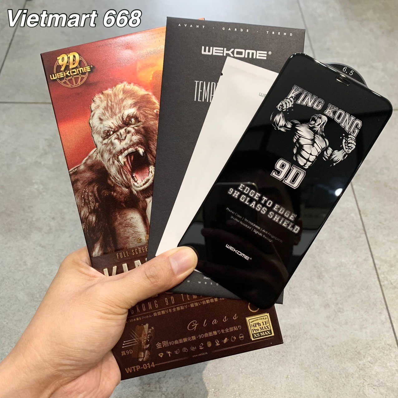 Kính Cường Lực KingKong 9D Trong Suốt Dành Cho iPhone - Full Hộp Sắt Cao Cấp - Dán Full Màn - Hàng Chính Hãng
