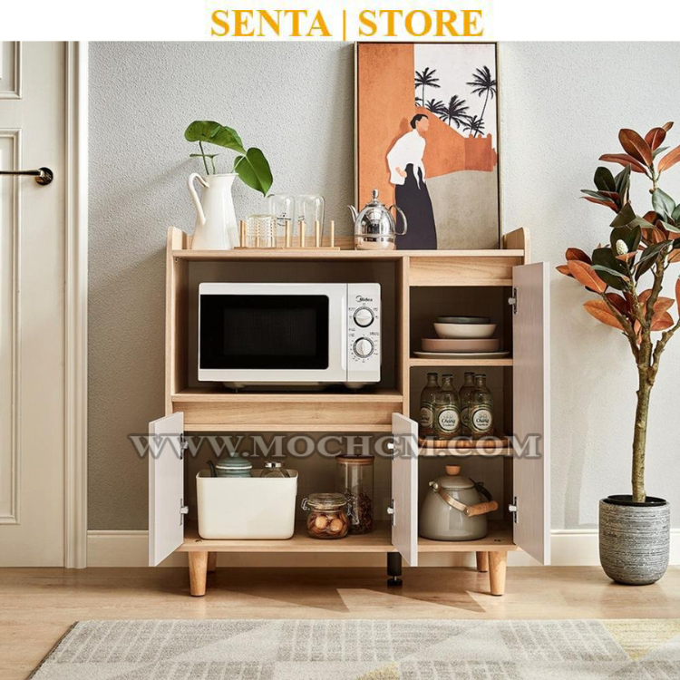 Tủ nhà bếp, Tủ Buffet đựng gia vị lò vi sóng gỗ công nghiệp đa năng hiện đại MOC049