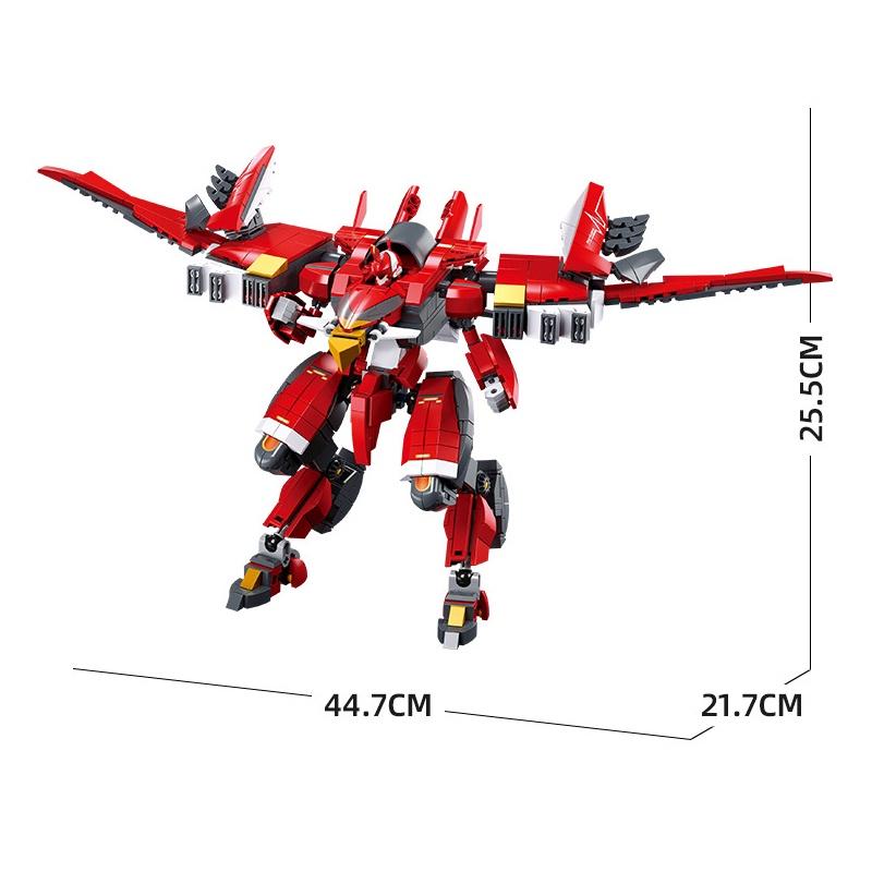 Đồ chơi Lắp ráp Mecha Phượng Hoàng lửa, Sluban B1139 Hurricane, Xếp hình thông minh, Mô hình robot 