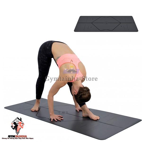 Thảm Tập Yoga Định Tuyến PU Cao Cấp, Thảm yoga PU chống trượt Cao Cấp TẶNG TÚI + DÂY BUỘC