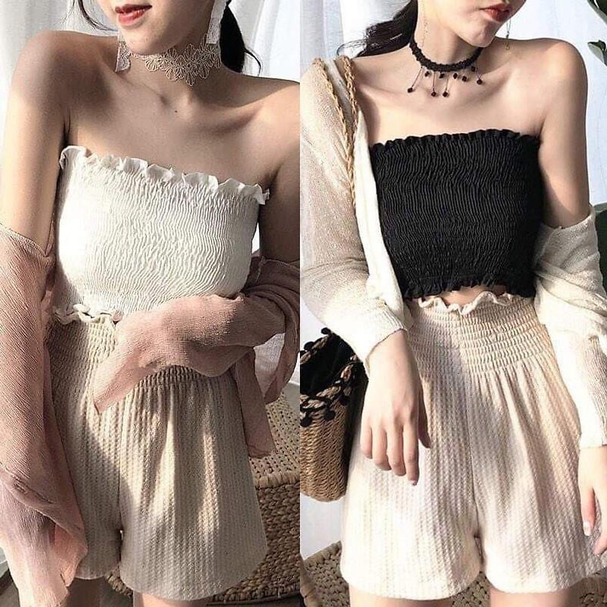 ÁO ỐNG VOAN GÂN BASIC TRƠN THUN NỮ CROPTOP CO GIÃN ÔM BODY HOT GIRL HÀN QUỐC SWAG CHẤT 47