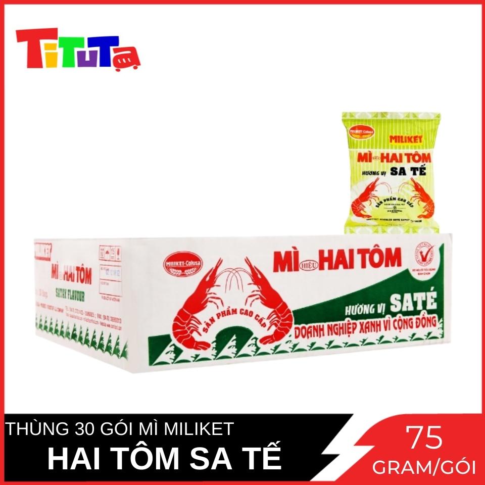 mì Miliket Hai Tôm sa tế Thùng 30 Gói 75g / Gói