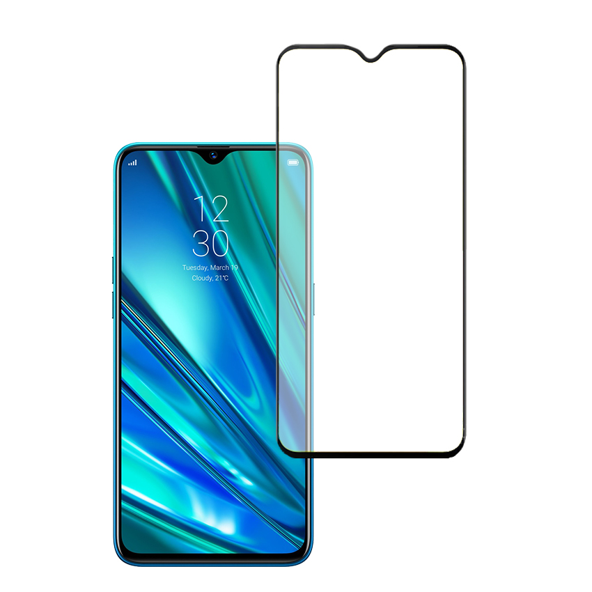 Miếng Dán Kính Cường Lực cho Realme 5 Pro - Full màn hình - Màu Đen - Hàng Chính Hãng