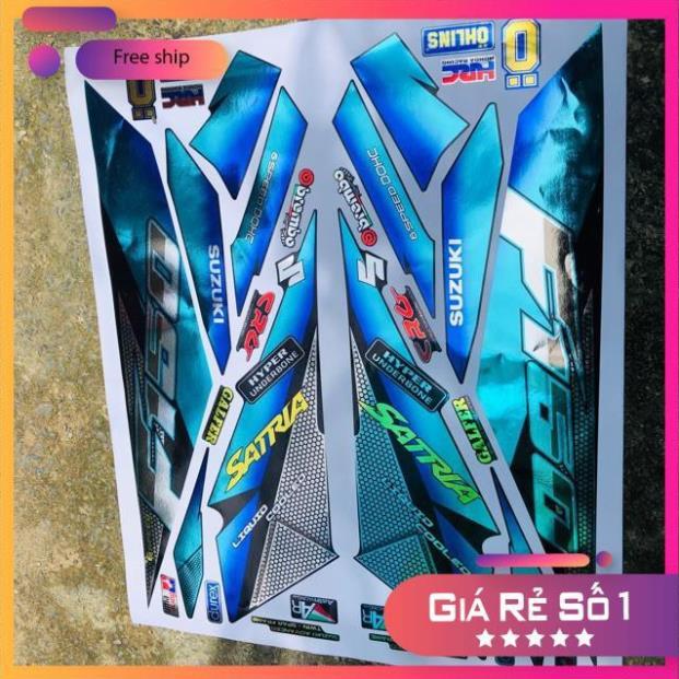 Tem rời Satria Fi 150 chất liệu Crom sản phẩm y hình 100% bảo hành màu sắc vĩnh viễn