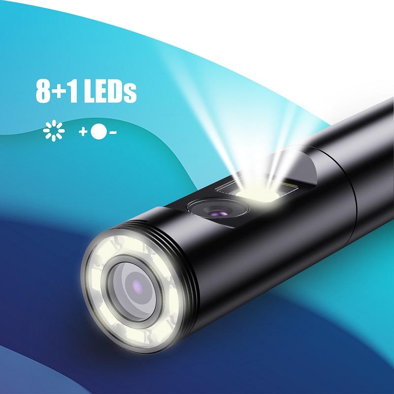 Màn Hình IPS 4.3 Inch Camera Nội Soi Công Nghiệp Ống Kính Đơn Kép HD1080P Kiểm Tra Ô Tô Borescope IP68 Đèn LED Chống Nước 2600MAh