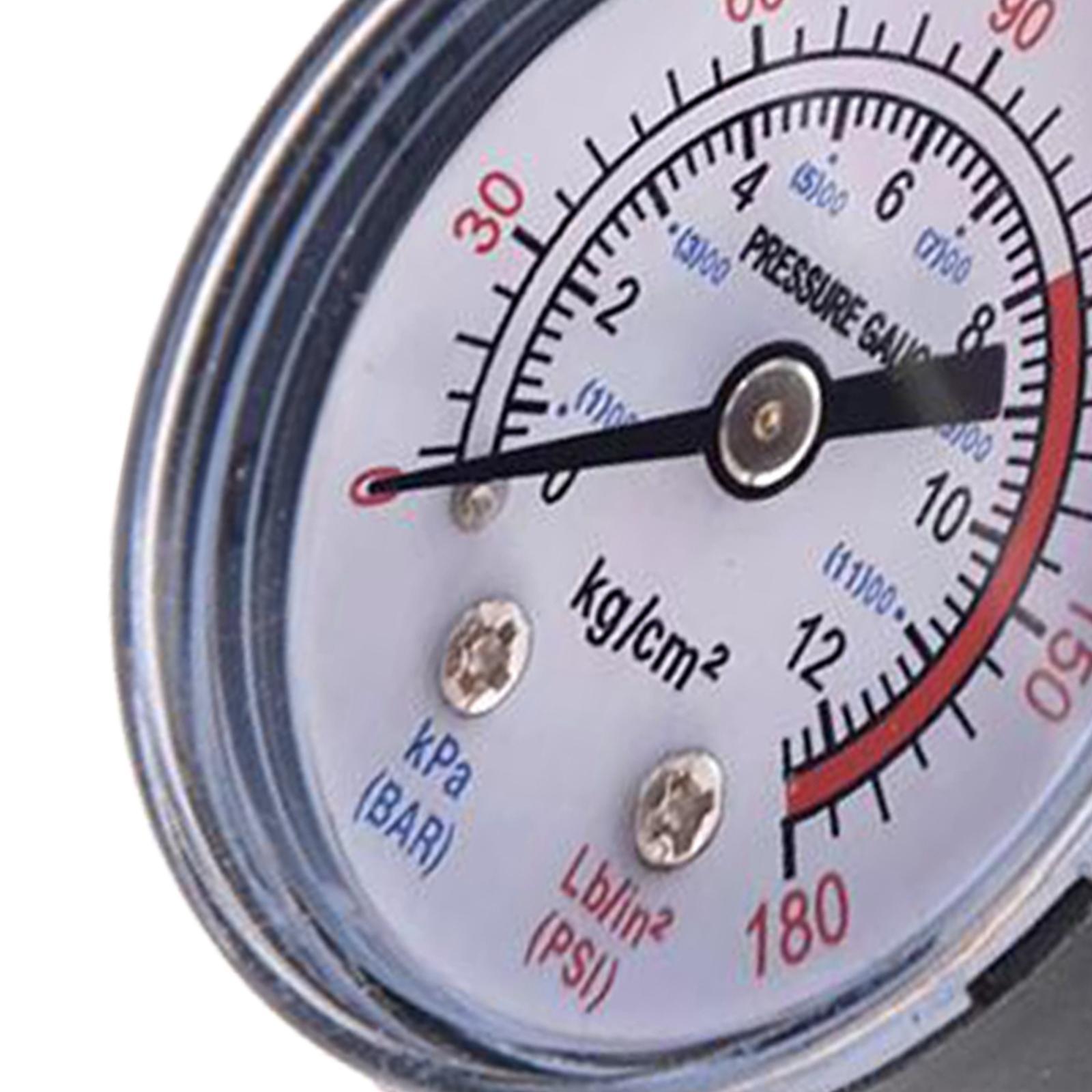 Pressure Gauge 1/8" NPT Bottom Mount Easy to Read Reliable Durable for Air