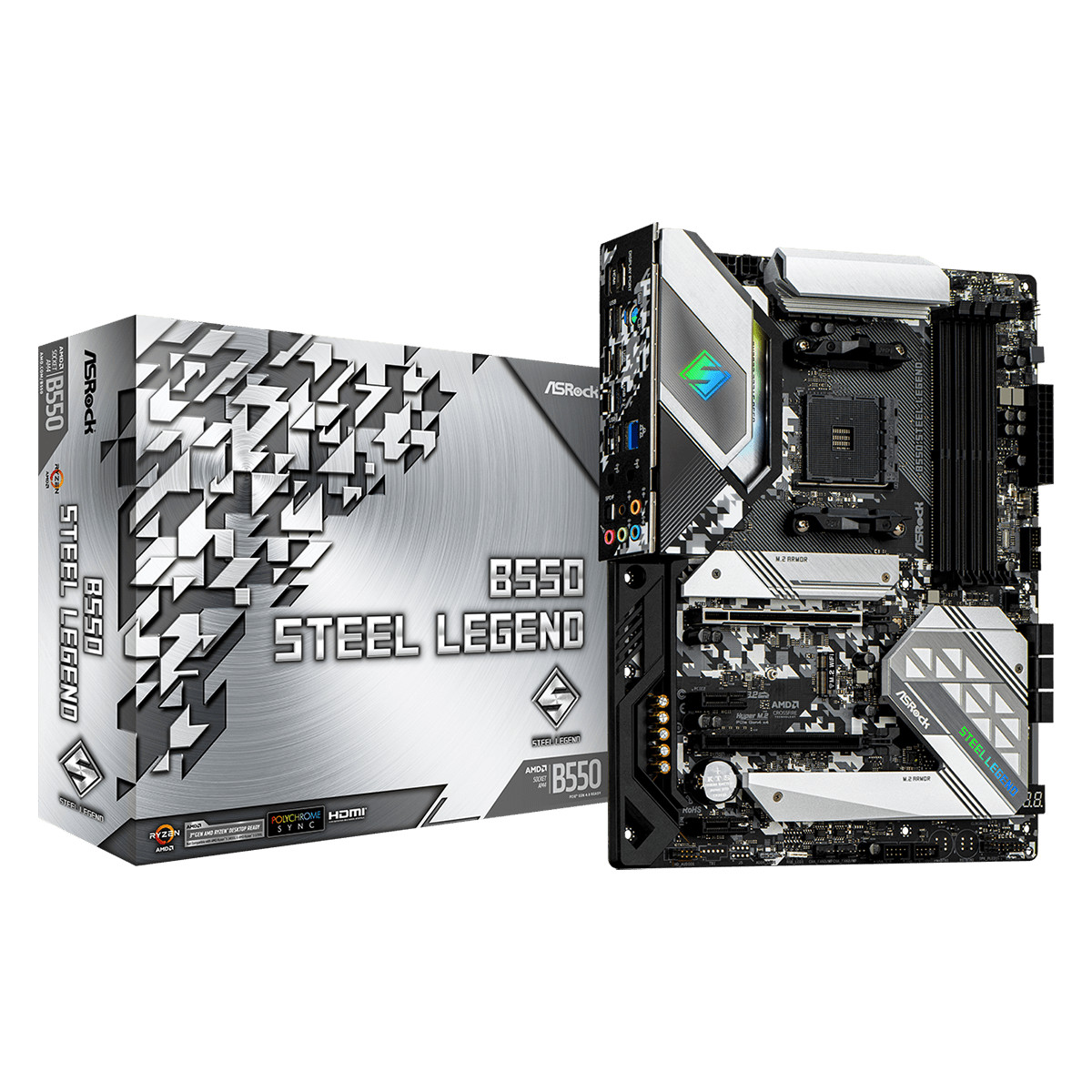 Bo mạch chủ Mainboard ASRock B550 Steel Legend Supports 3rd Gen AMD AM4 Ryzen - Hàng Chính Hãng