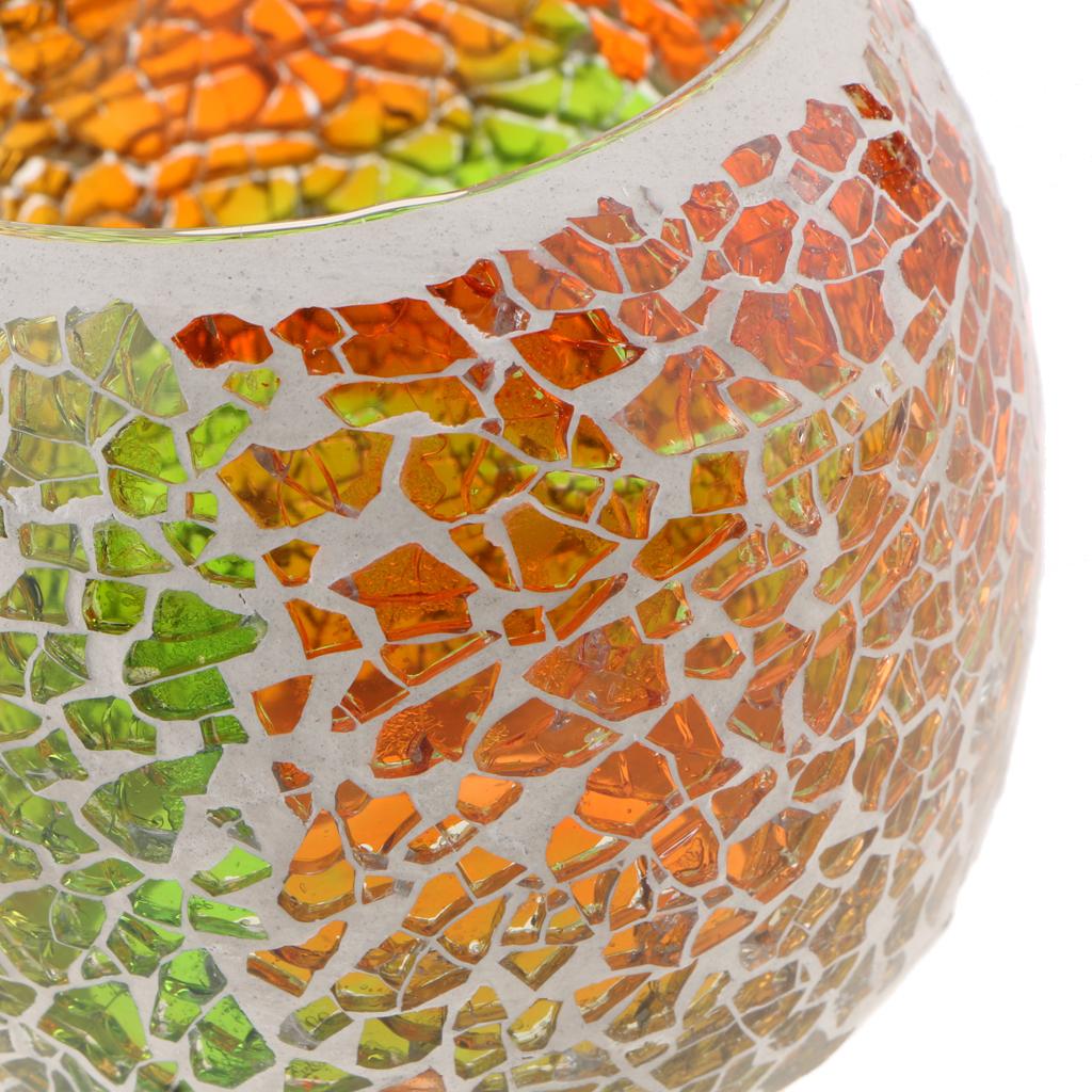 Mosaic Glass Votive Candles Tea Lights Holder Candlestick Bowl #1