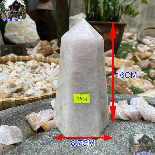 Trụ lục lăng thạch anh hồng 1.3kg-T591