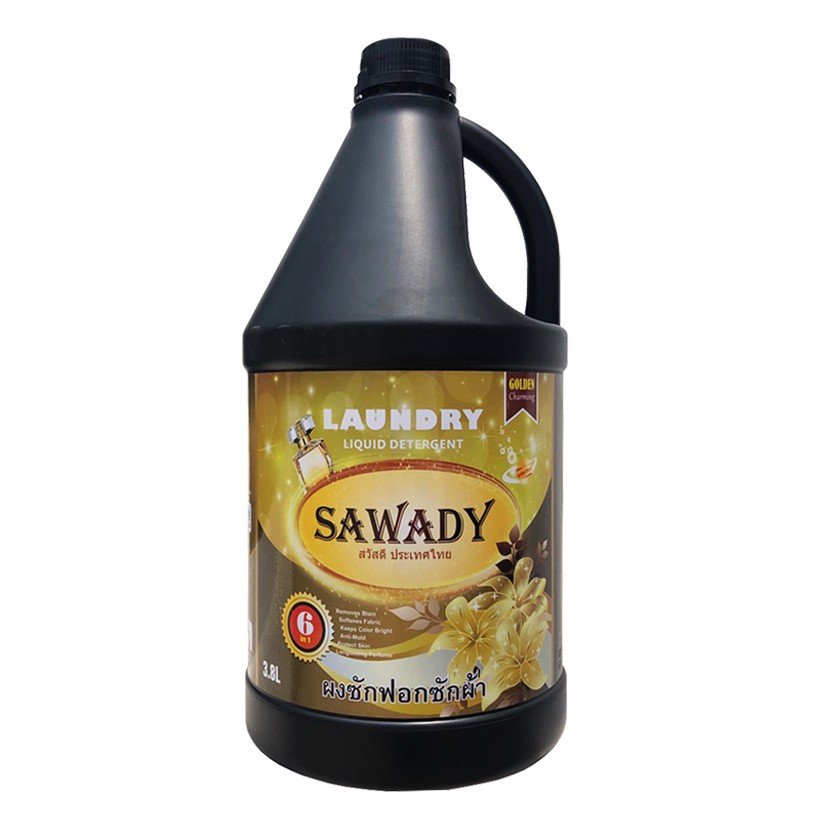 Nước giặt xả 6 in 1 Sawady Thái Lan 3,8L Hương Golden Charming