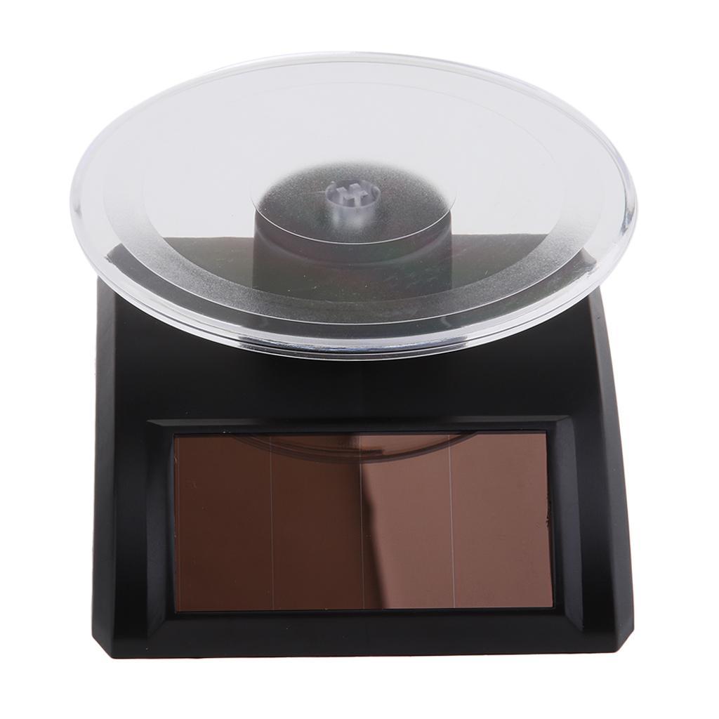 2 Pieces Mini Solar Powered Turntable Rotating Display Stand Jewelry Phones
