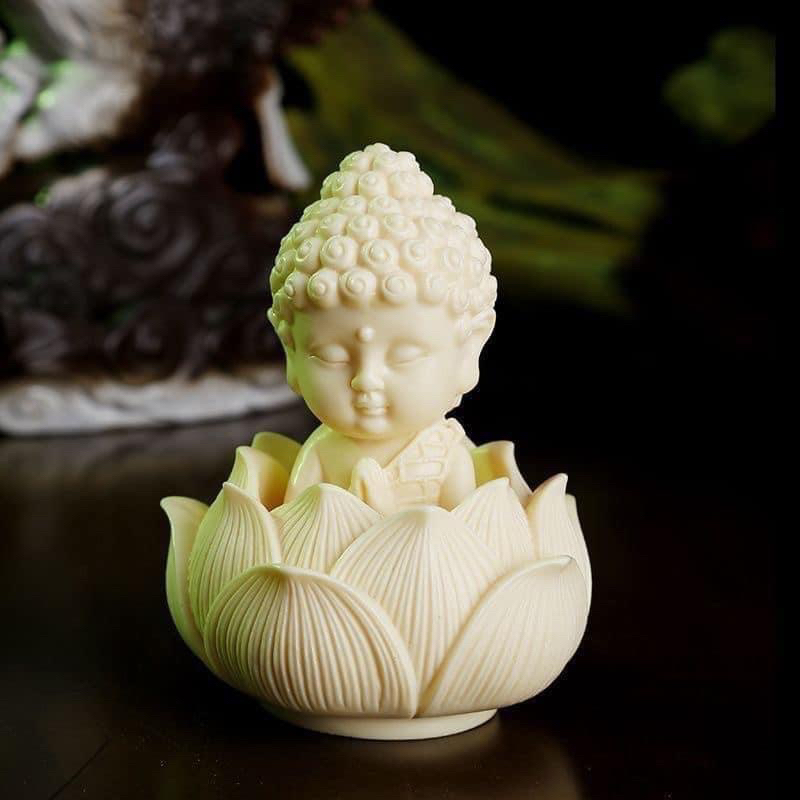 Tượng phật mini, tượng phật ngồi đài sen, để ô tô ,decor nhà, spa, bàn làm việc cầu bình an may mắn 2024