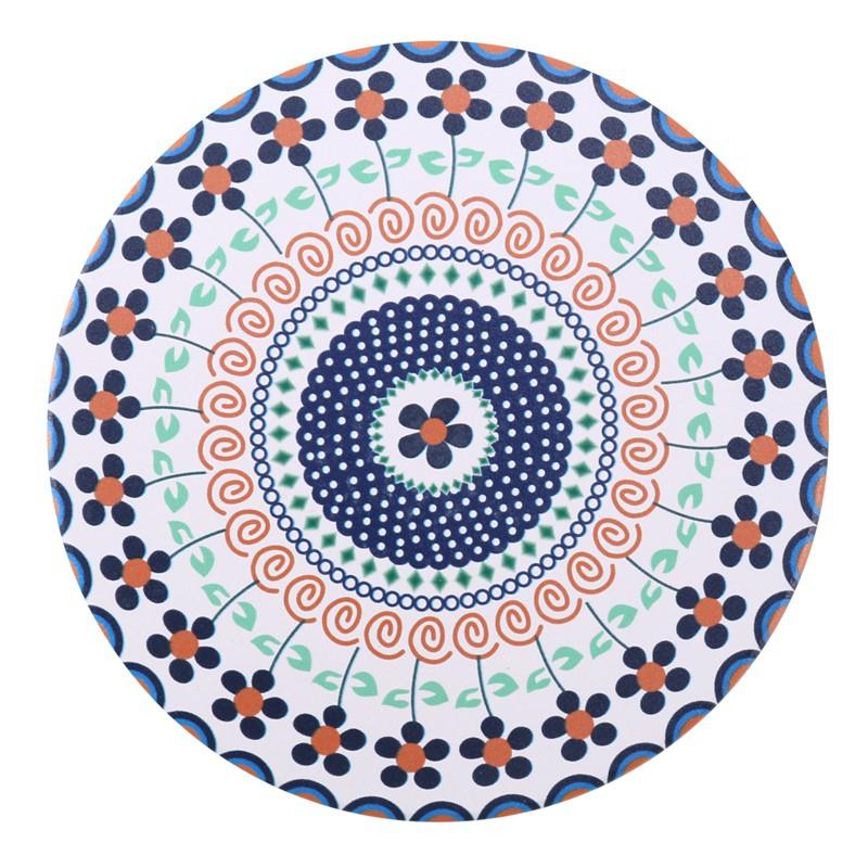 MANDALA Set 8 Đế Lót Ly Bằng Đá Hoa Văn Độc Đáo