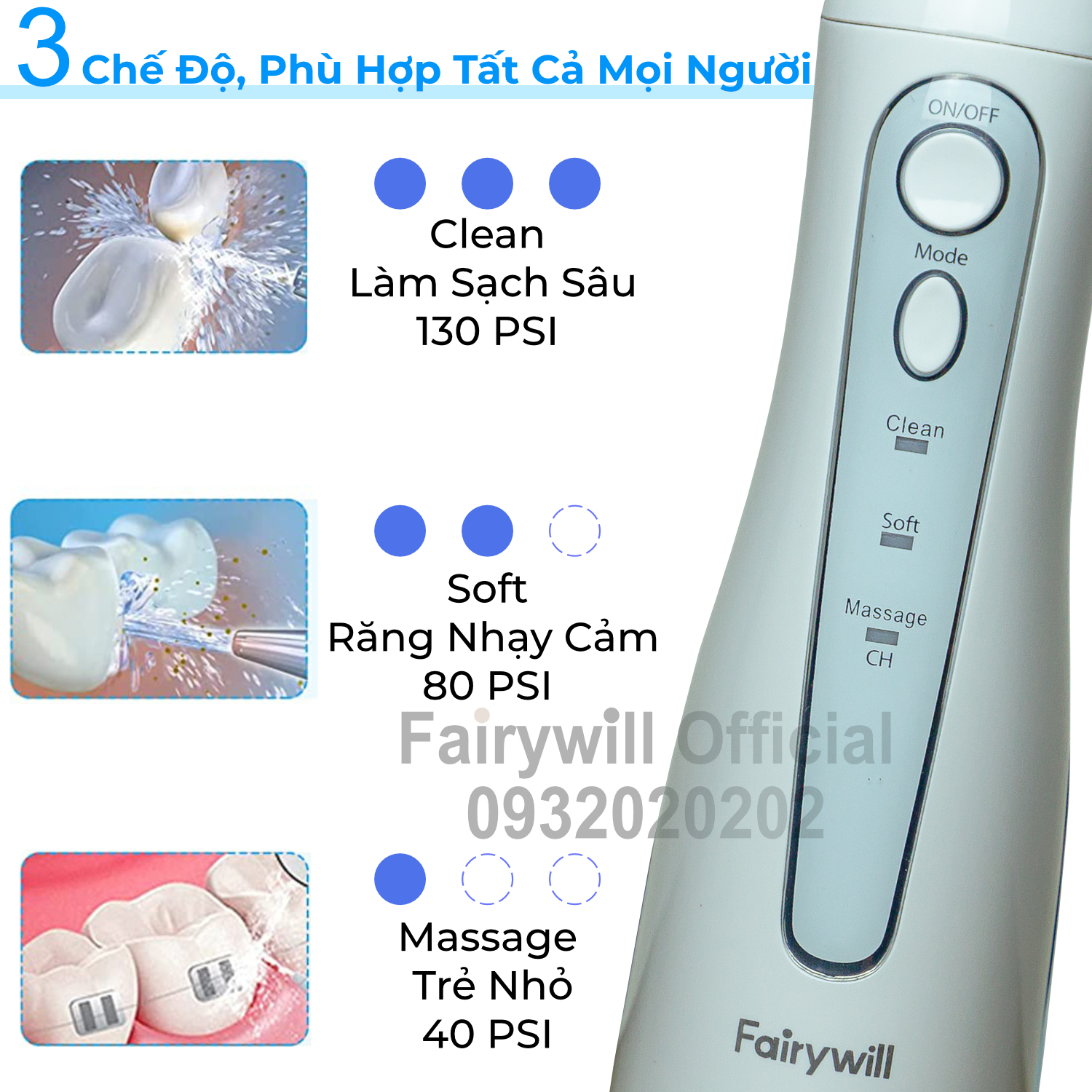 tăm nước cầm tay Fairywill FW5020E