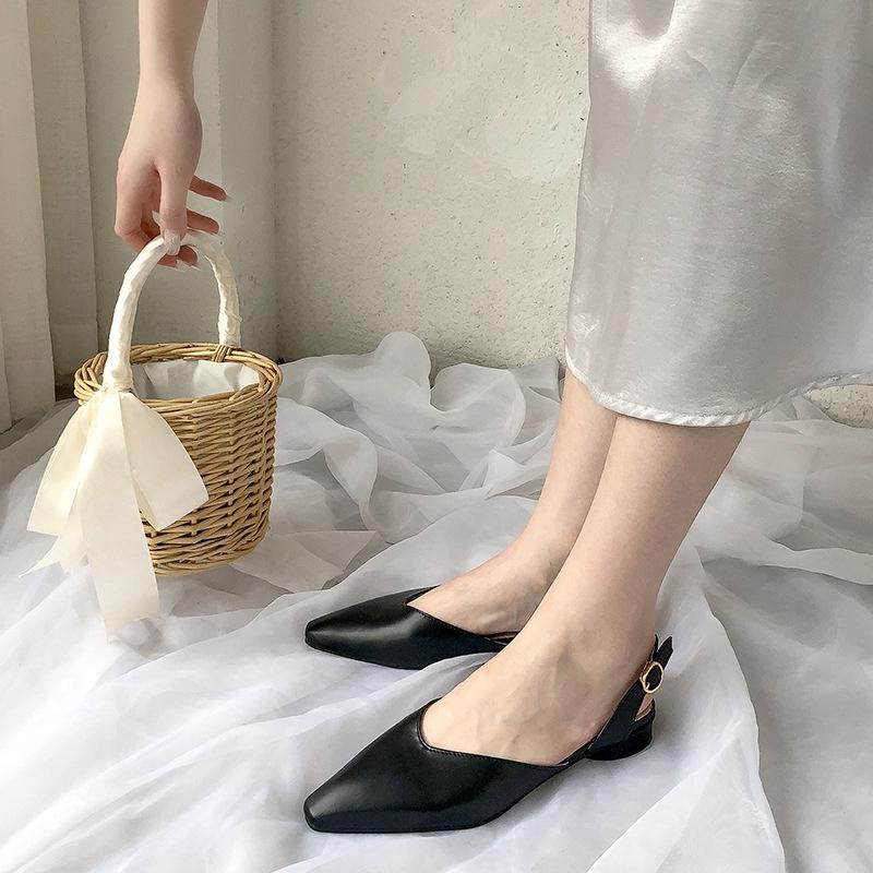 Giày Sandal Da PU Mũi Nhọn Thời Trang Mùa Hè Cho Nữ