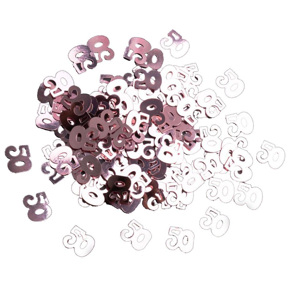 Digital 50 Party Confetti Sprinkles 50th Birthday Rose Gold, Black Gold