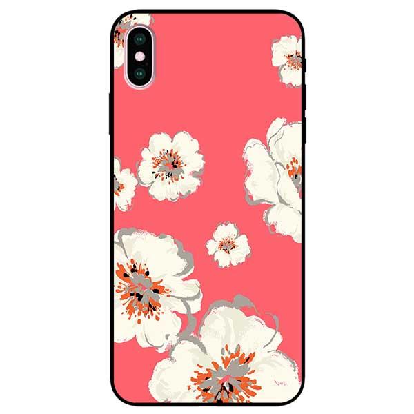 Ốp lưng dành cho iPhone X / Xs / Xs Max / Xr - Hoa Trắng Nền Hồng