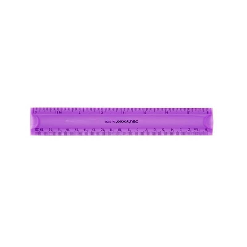 Thước Nhựa Dẻo 20cm - Deli 6208 - Màu Tím