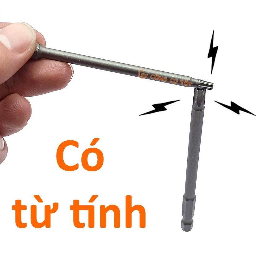 Bộ 8 đầu bắt vít hình sao lỗ 100mm các cỡ T8, T10, T15, T20, T25, T27, T30, T40