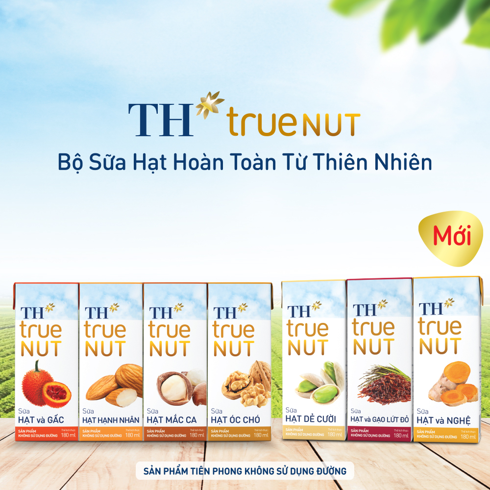 8 Lốc sữa hạt và nghệ TH True Nut 180ml
