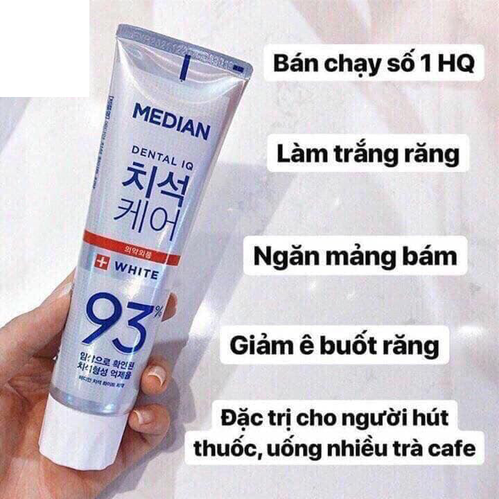 Bộ 3 Kem đánh răng MEDIAN Dental IQ 93%(Màu Bạc) 120gr + Tặng Vỉ Đôi Bàn Chải Okamura Asahi