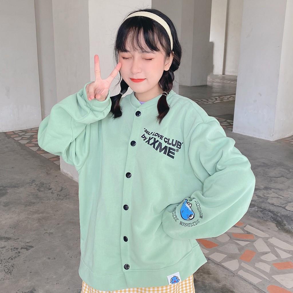 Áo khoác nỉ SLC Cardigan khủng long RAWR màu xanh XXME