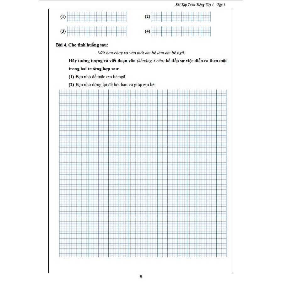Sách Combo Bài Tập Tuần Toán và Tiếng Việt 4 Tập 1
